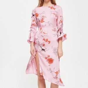 Topshop NWT Petite pink satin monkey midi shift dress